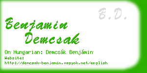 benjamin demcsak business card